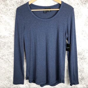 Cynthia Rowley Heathered Blue Layering Tee NWT